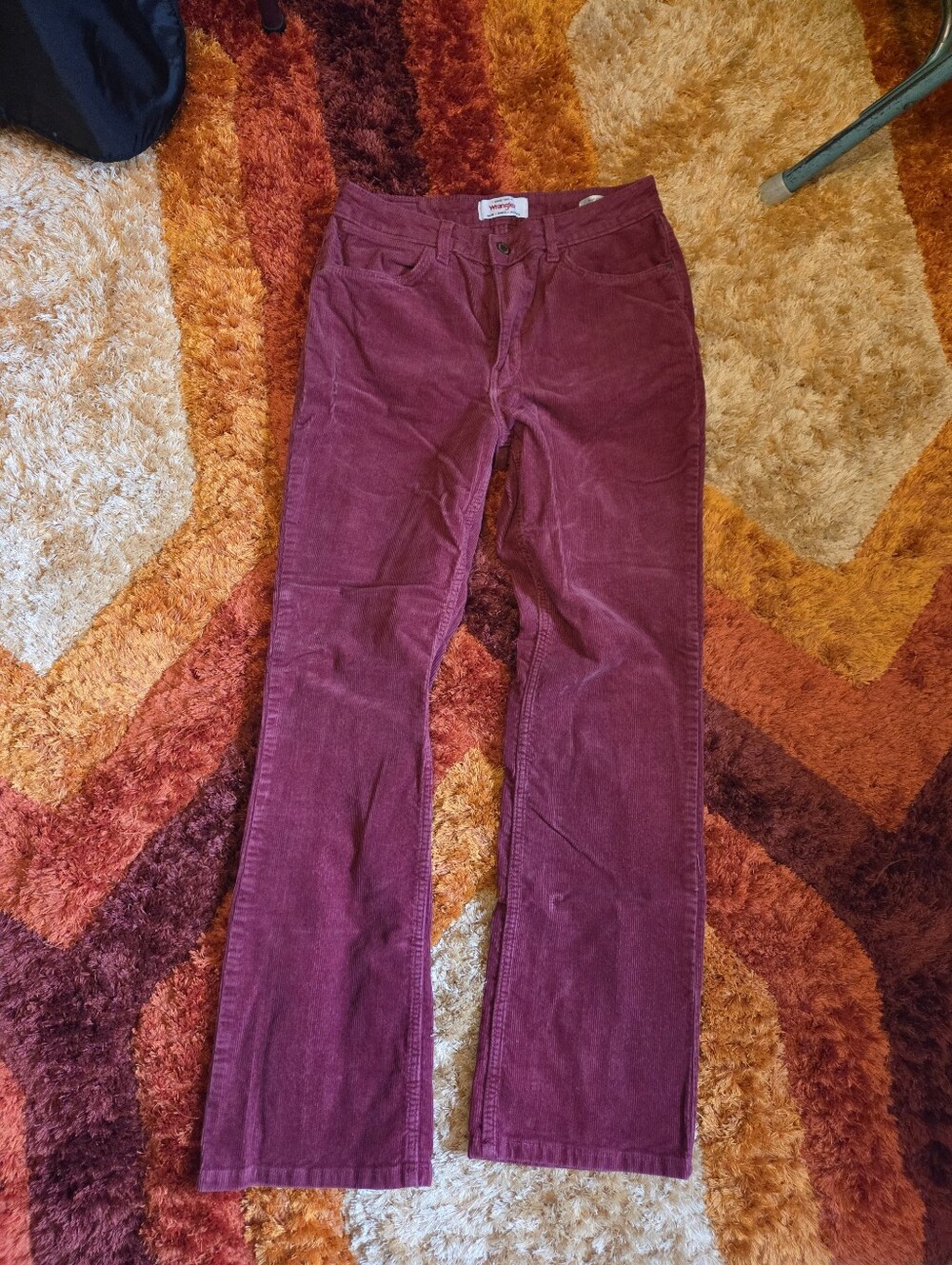 Wrangler Women’s Corduroy Boot Cut Leg Jeans — Burgundy/Maroon